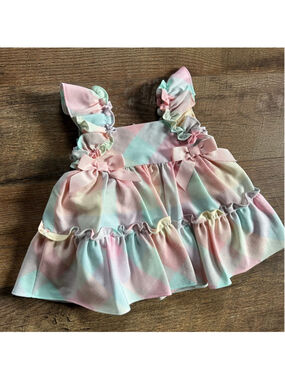 Baby Bonnie Baby Casual Dress 0-3 Months Pink Multicolor pastel Plaid